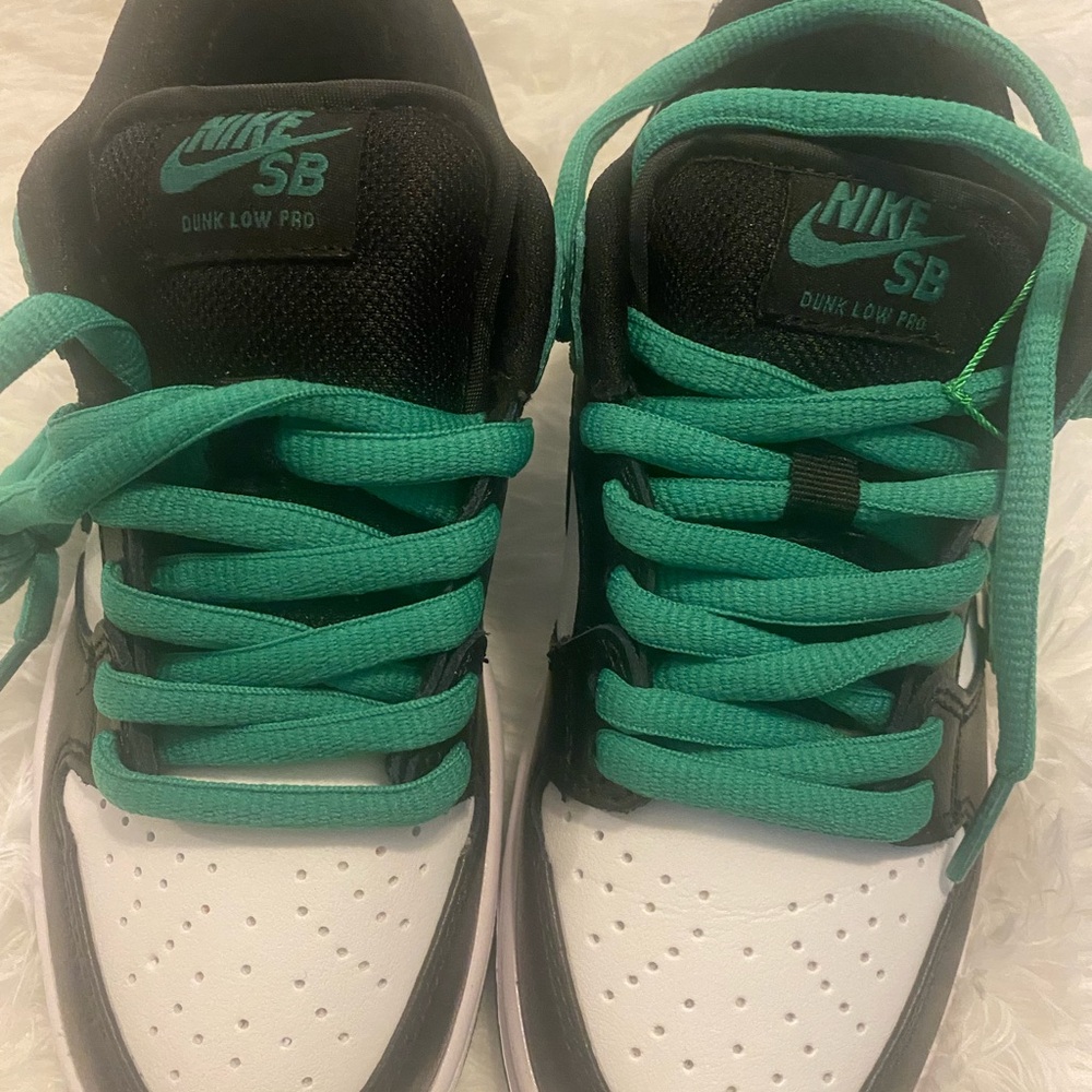 Nike Black and Green Dunk Sneakers